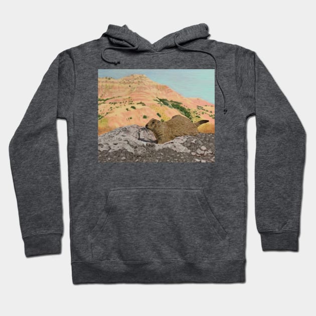 Prairie Dog Mountain painting Hoodie by Art-by-Sanna